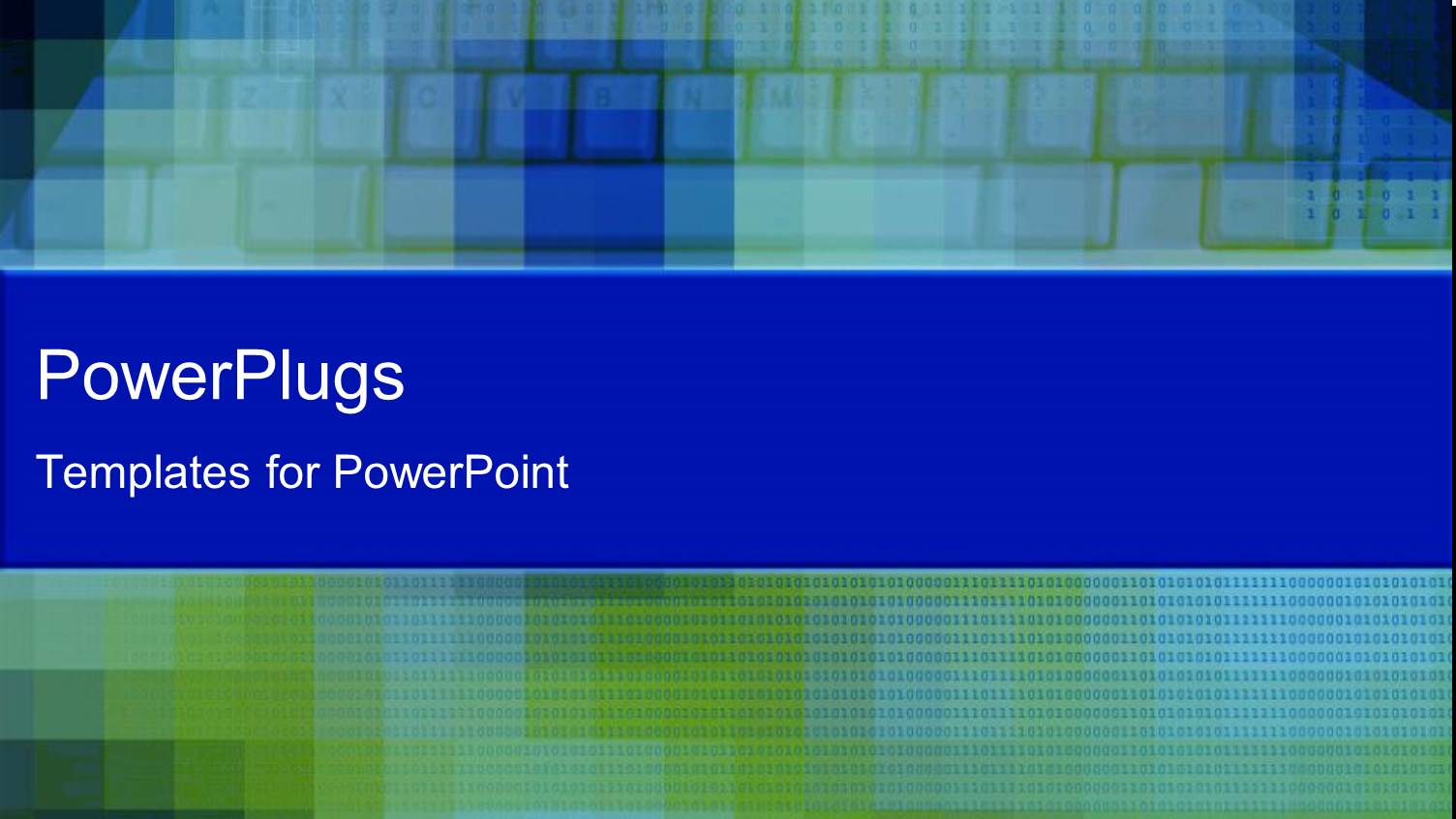 Computer Keyboard Blurred in Background with Grids of Green and Blue