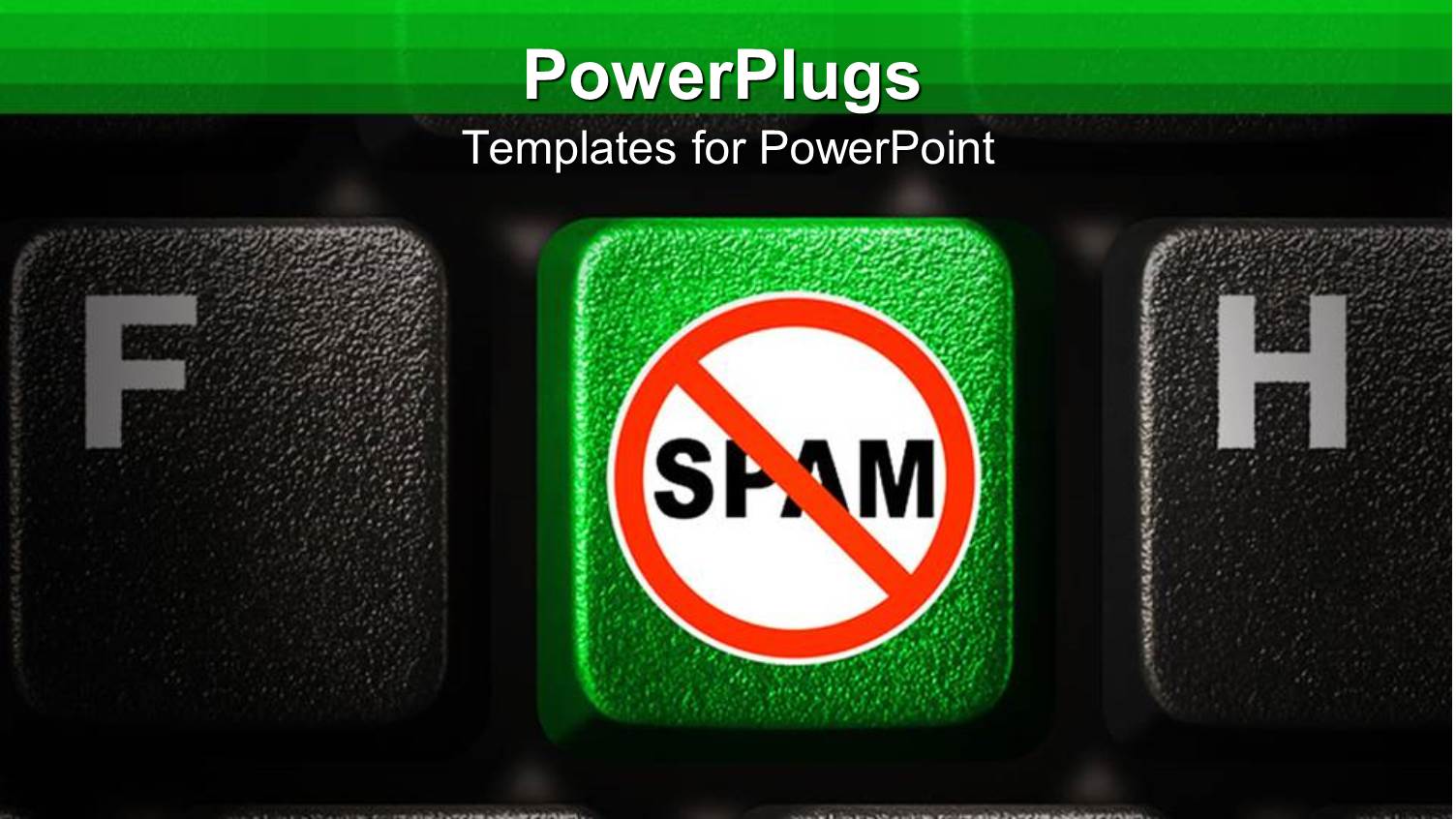 Computer Keyboard with Distinct Green no SPAM KEY