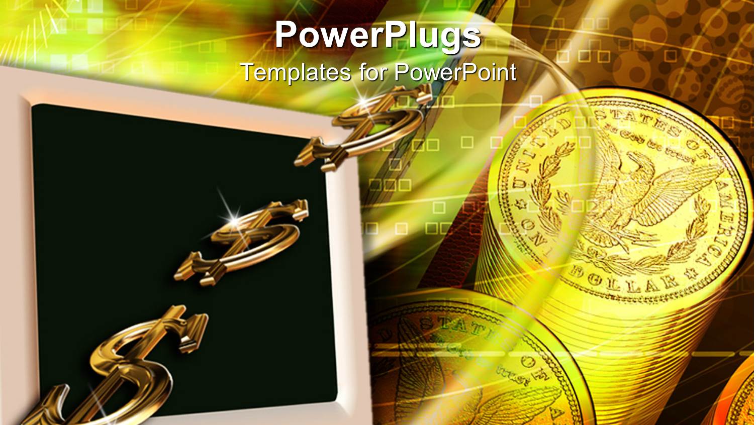 a Computer Monitor with a Number of Coins in the Background