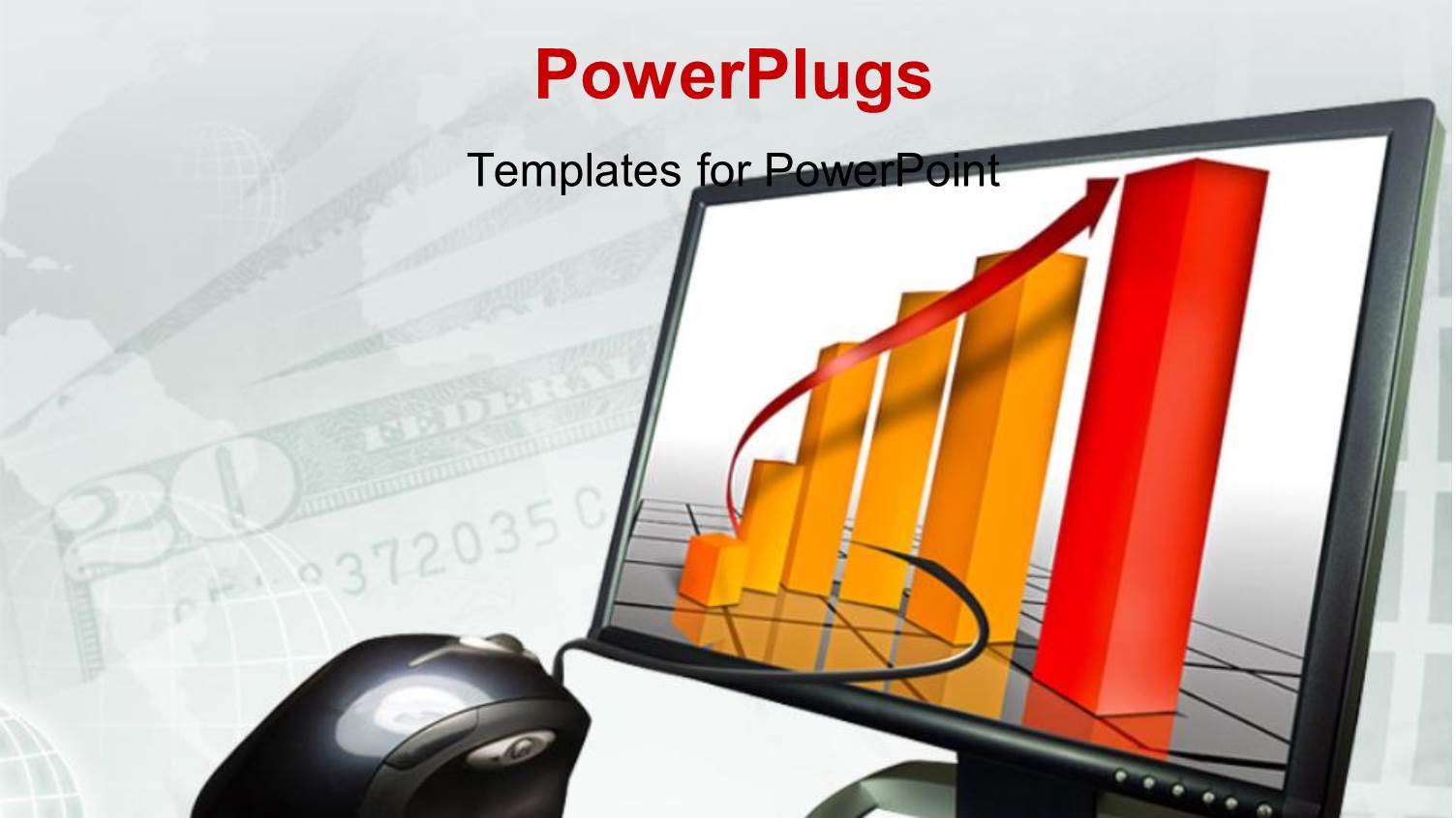 Computer Monitor Showing Colored Charts with Mouse on Currency Notes