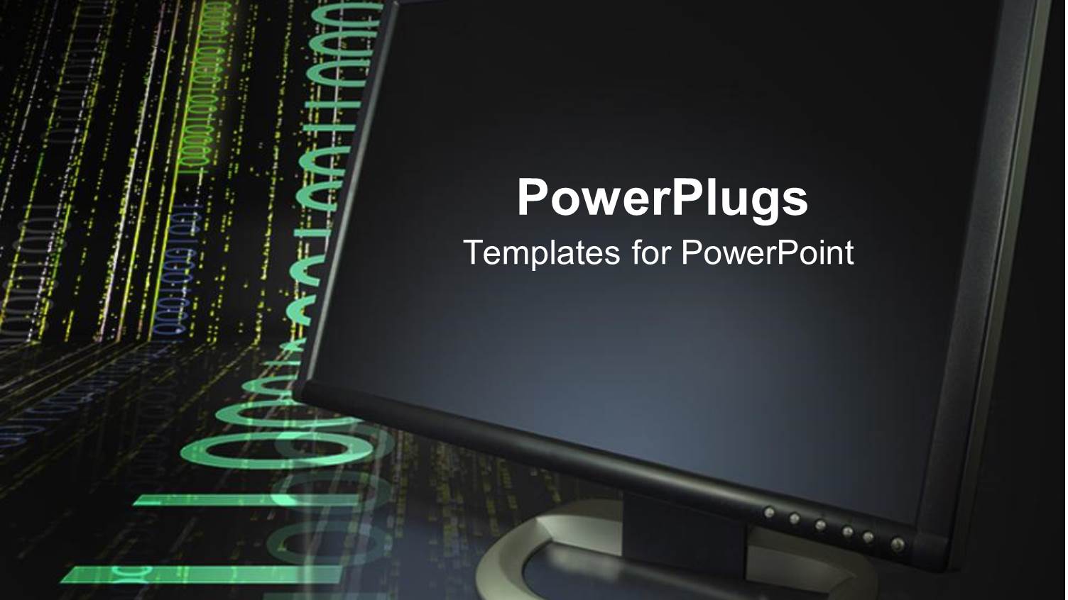 Computer Screen with Binary Number Code in the Background