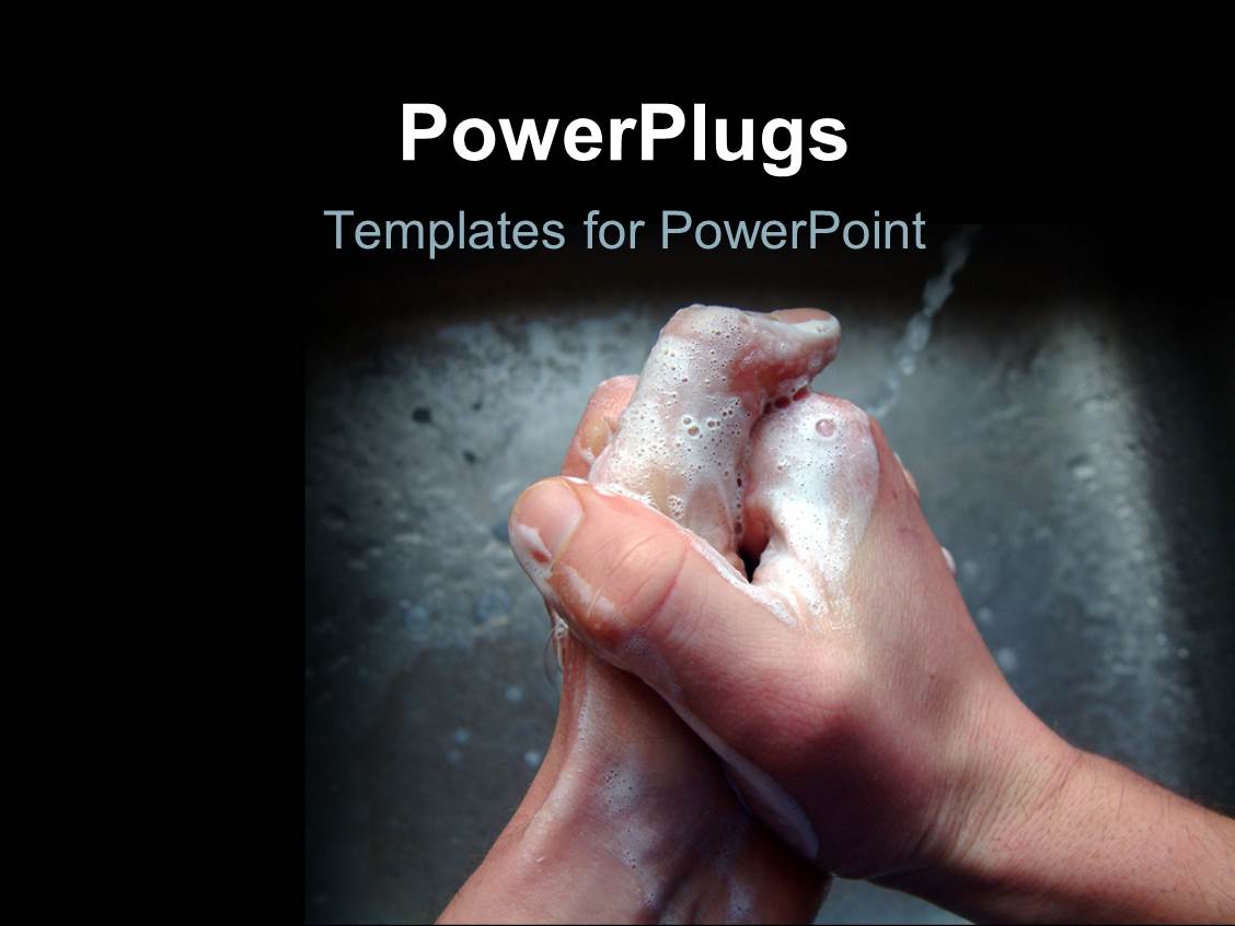PowerPoint Template concept of personal hygiene depicting hand wash (30788)