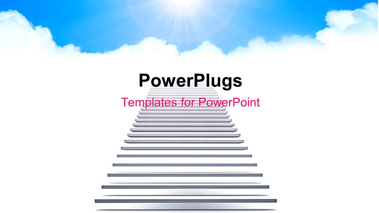 Conceptual Depiction of Stairway to Blue Cloudy Sky
