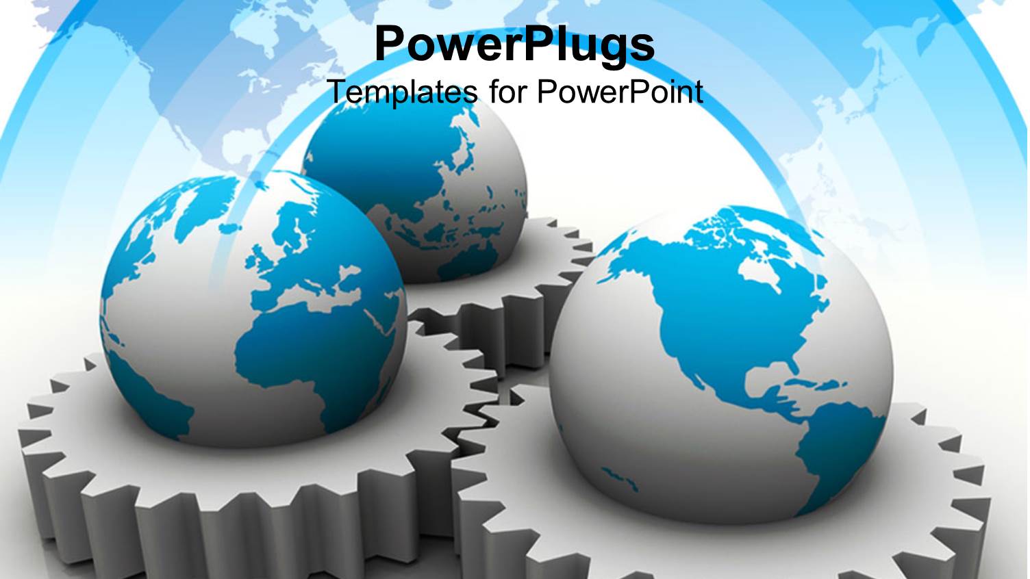 Conceptual Three Gears with Earth Globes
