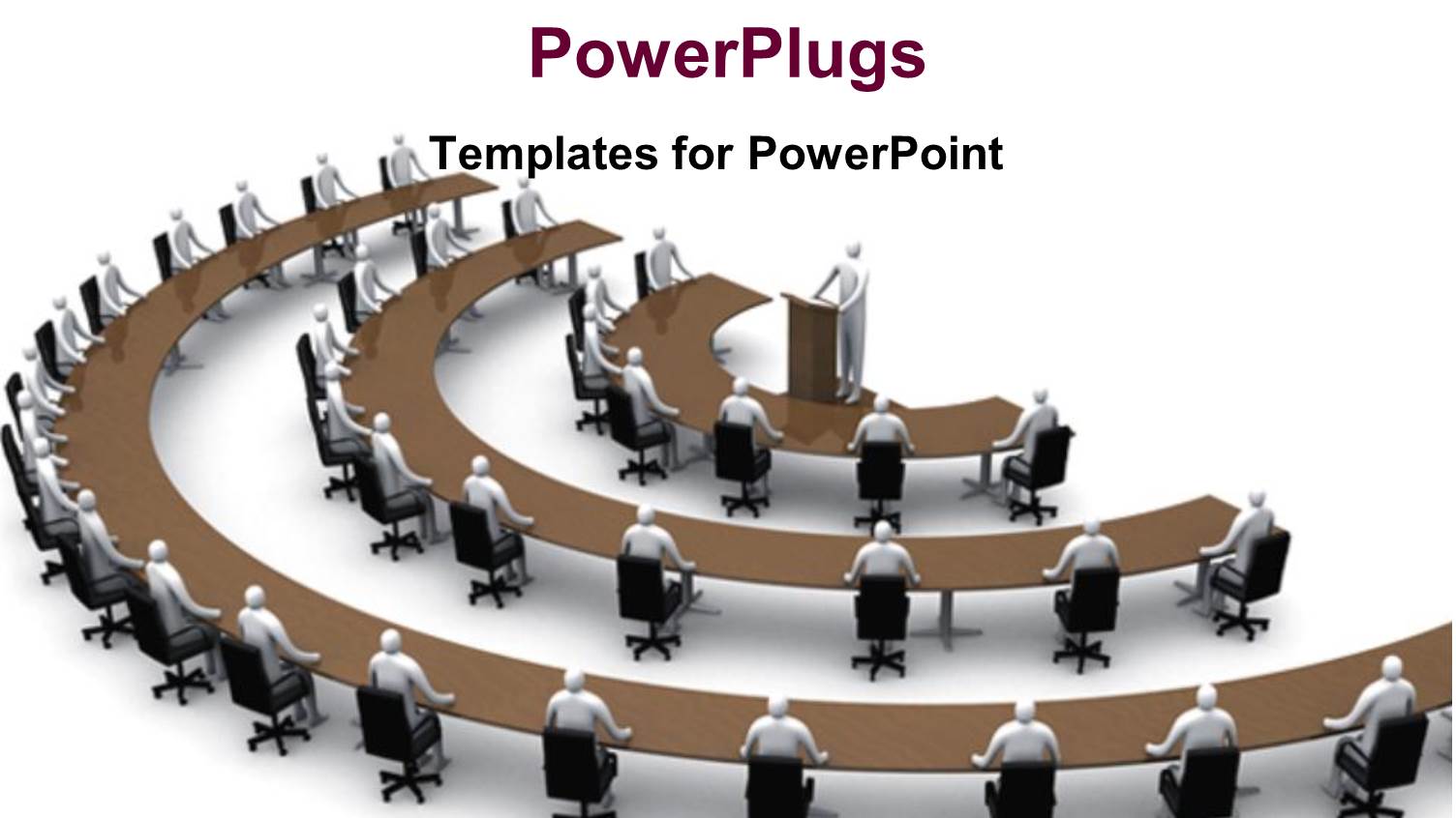 Conference Session in Semi-Circular Arrangement with Speaker Behind Pulpit
