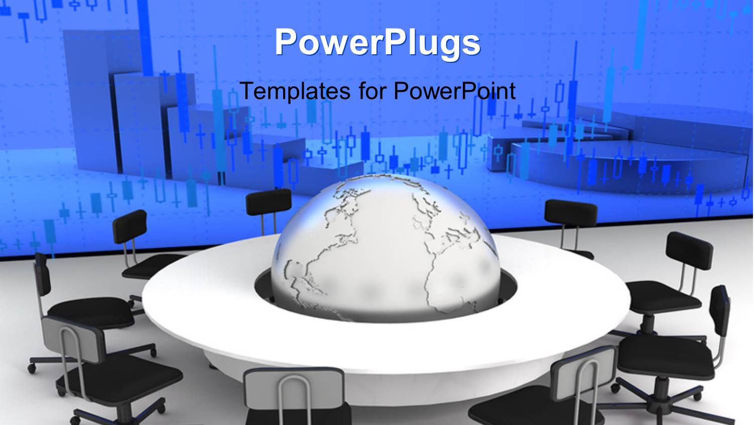 Conference Table with Globe on Center Table with Charts on Board