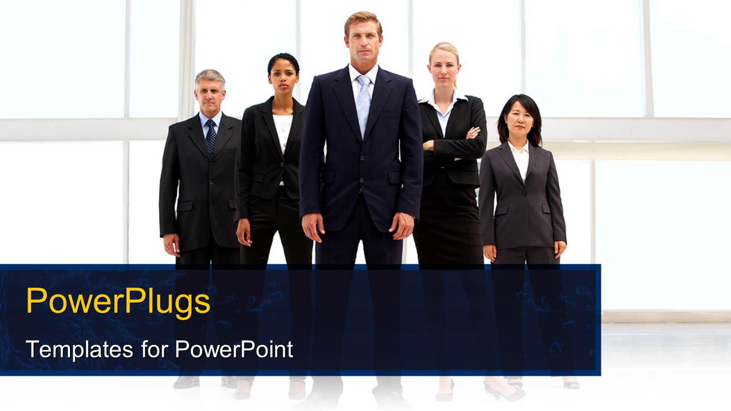 Team of Business Professionals Standing Beside Office Building