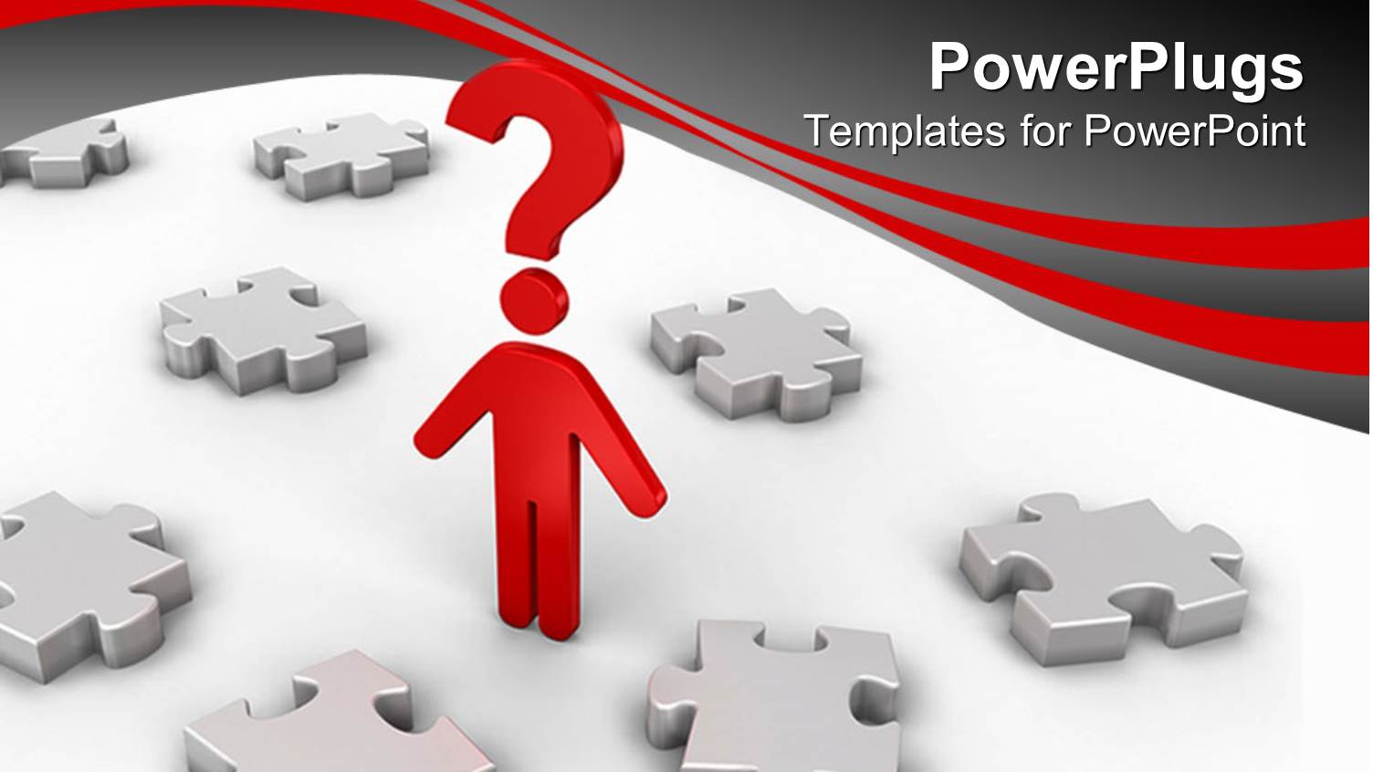 a Confused Figure with a Number of Puzzle Pieces