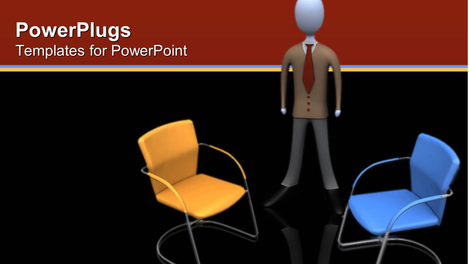 a Confused Figure with Two Chairs in Front