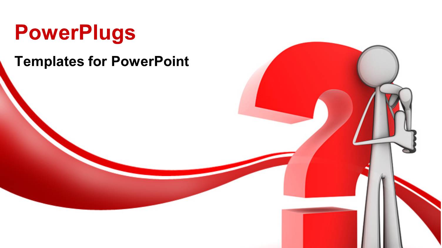 Confused Man Leaning Against large 3D Question Mark Symbol on White Background