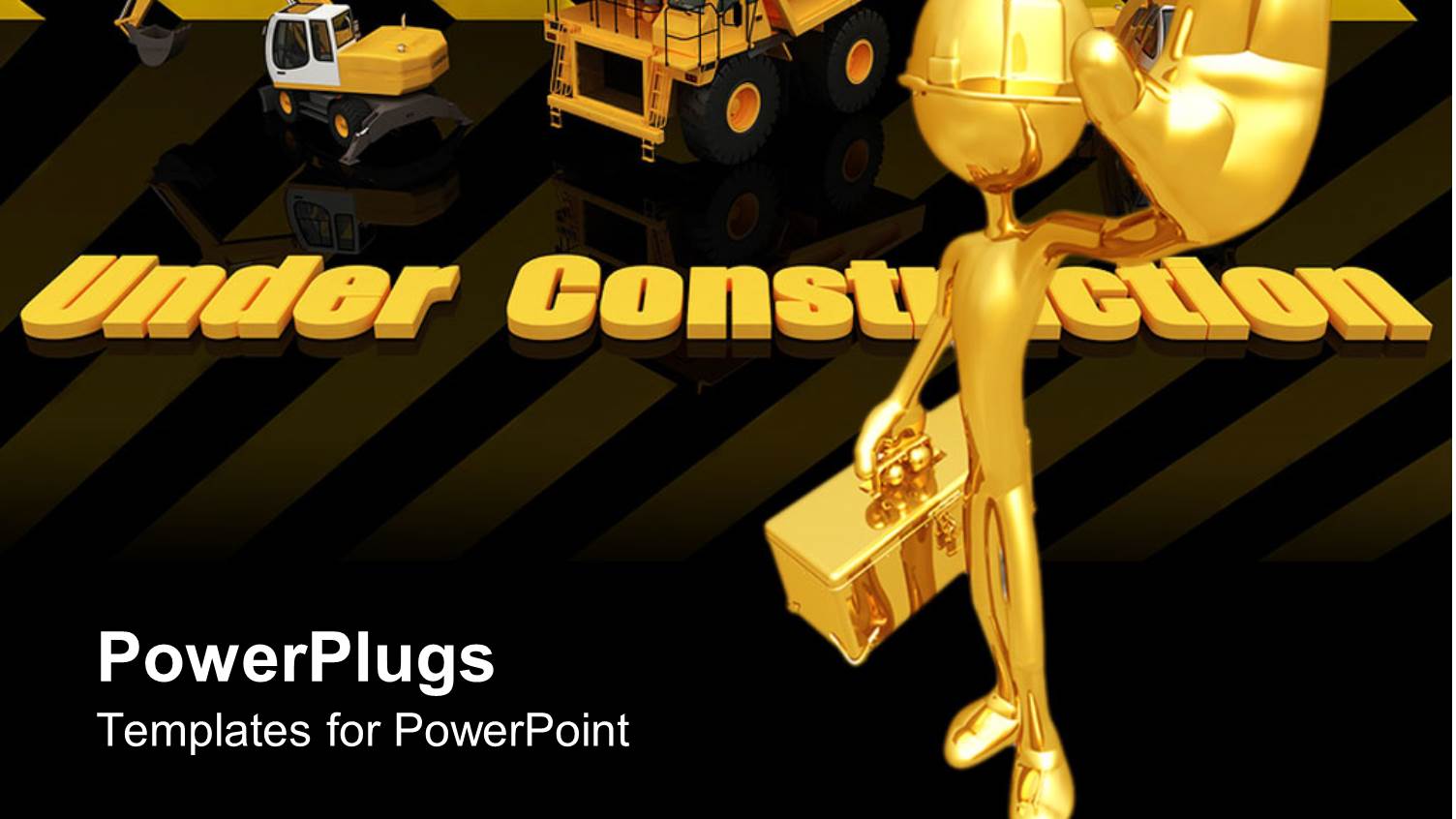 Construction Site with Engineer Carrying Toolbox and Heavy Machinery's