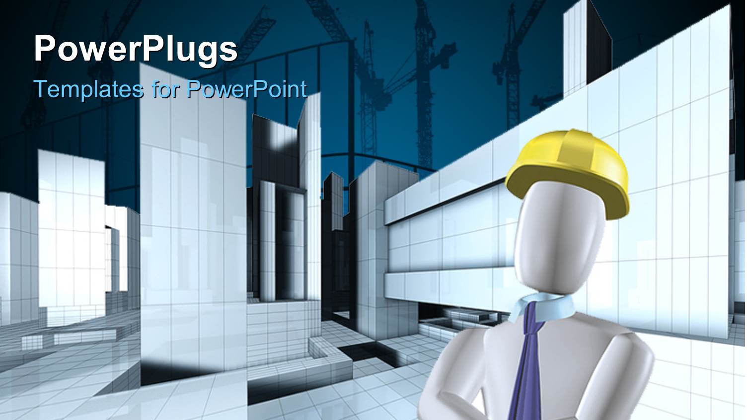 a Construction Worker with Bluish Background