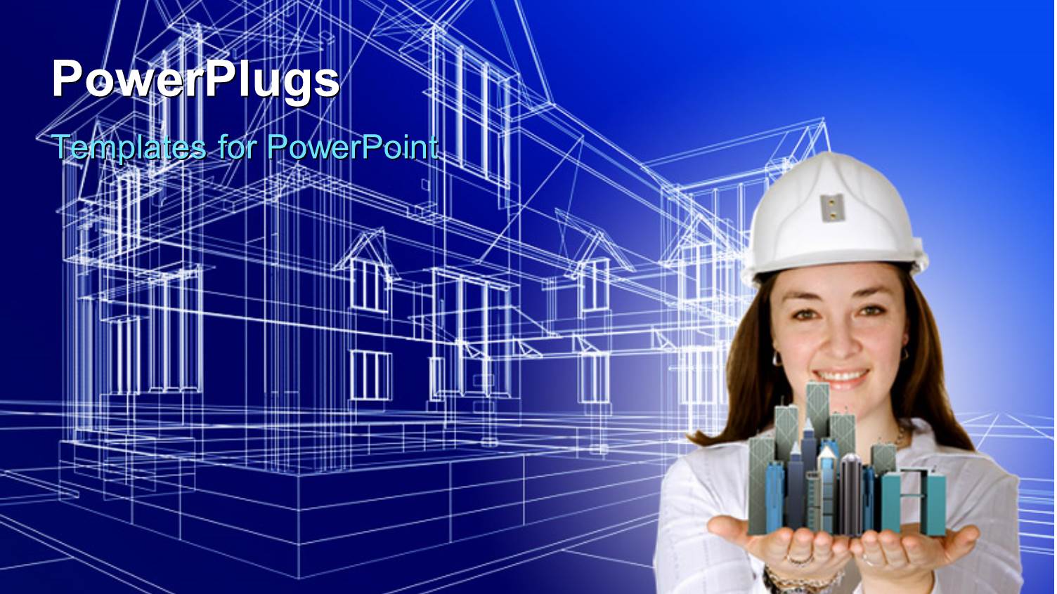 a Construction Worker with a Design in the Background