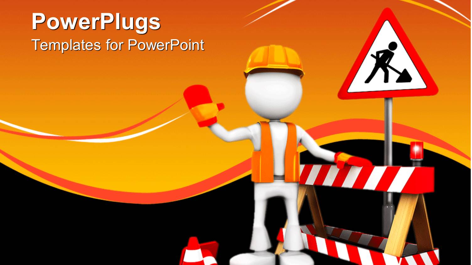 a Construction Worker with Orange Background