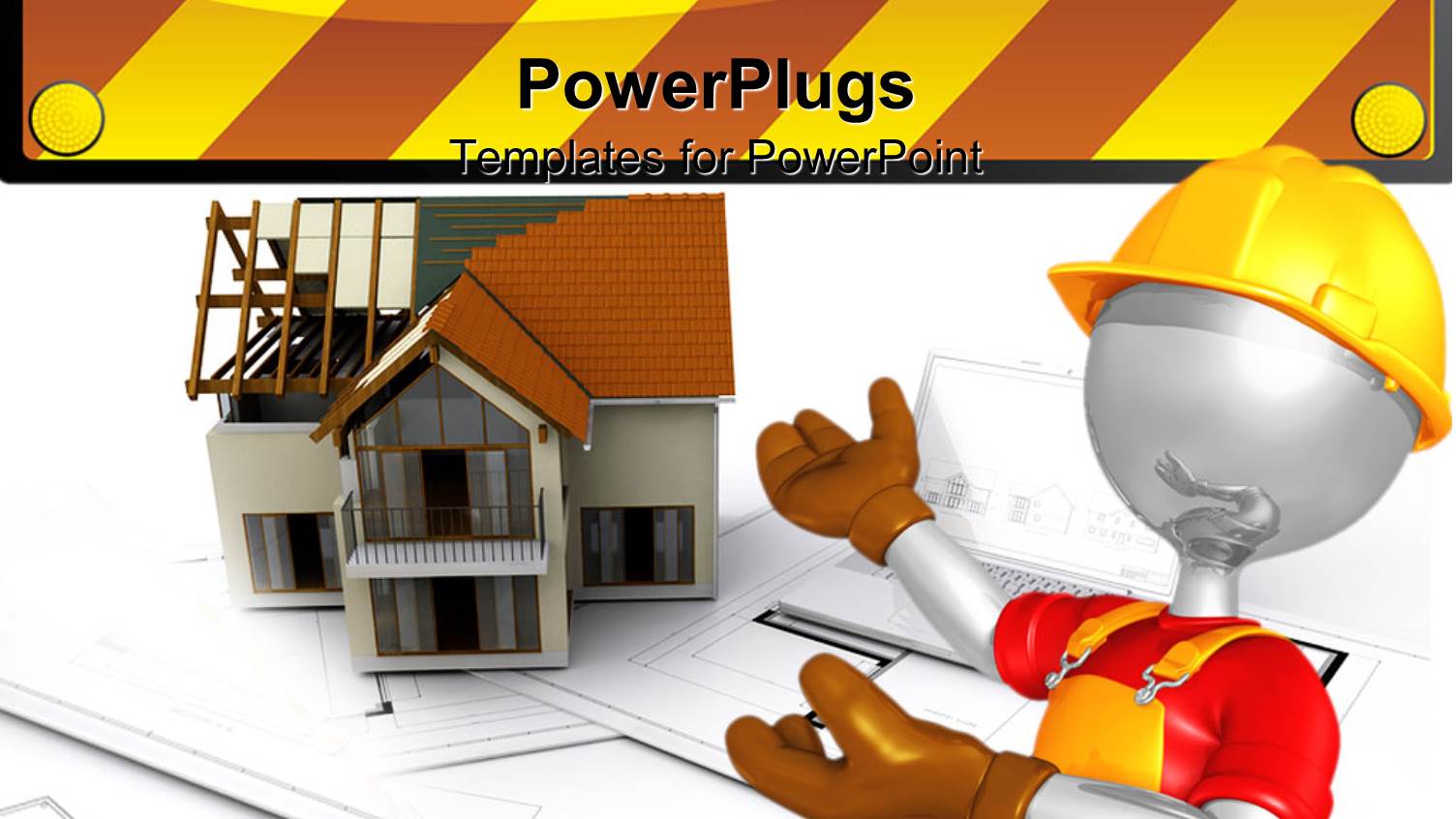 a Construction Worker Pointing Towards a House