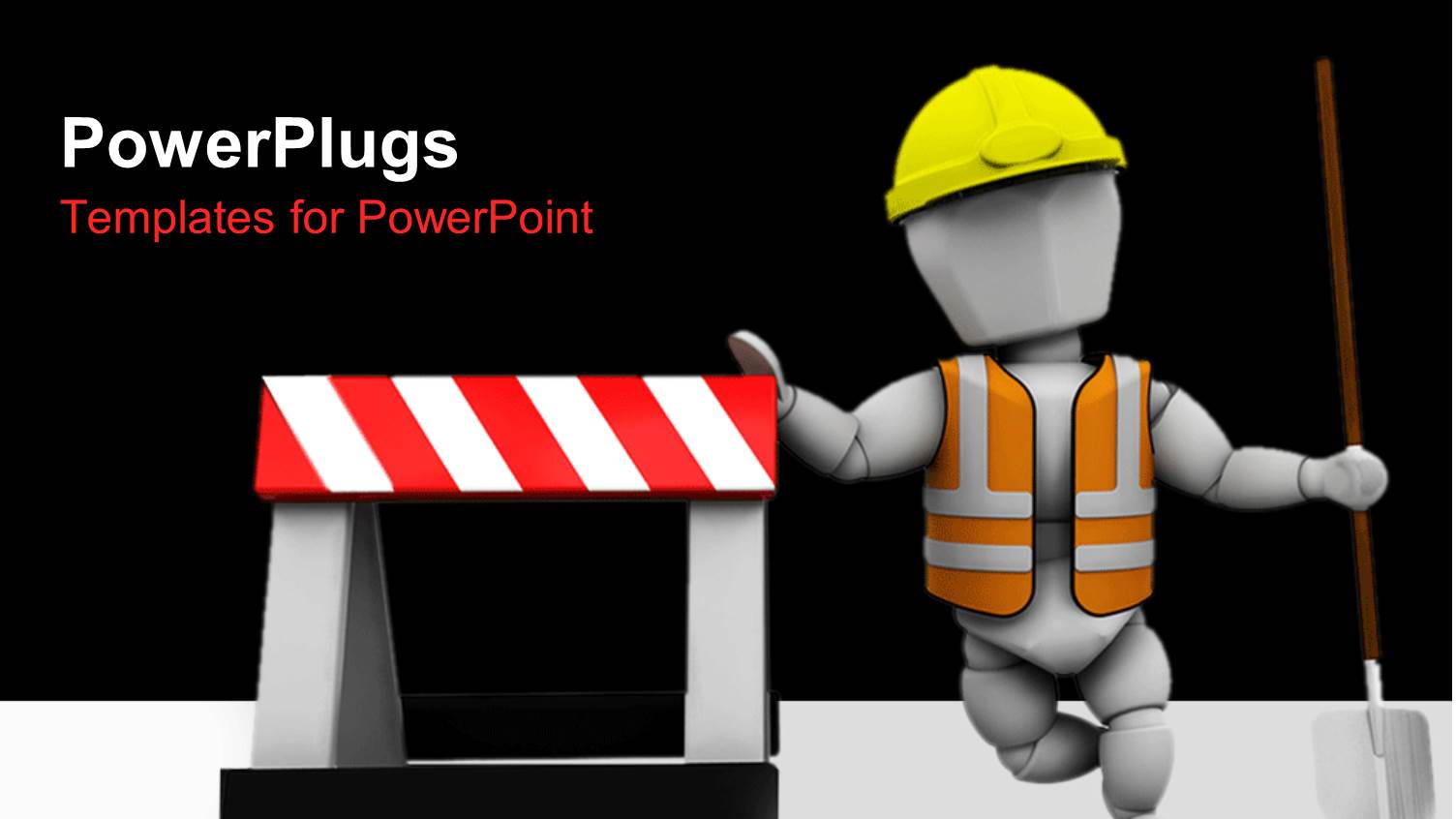 Construction Worker in Safety Vest and Hard Hat