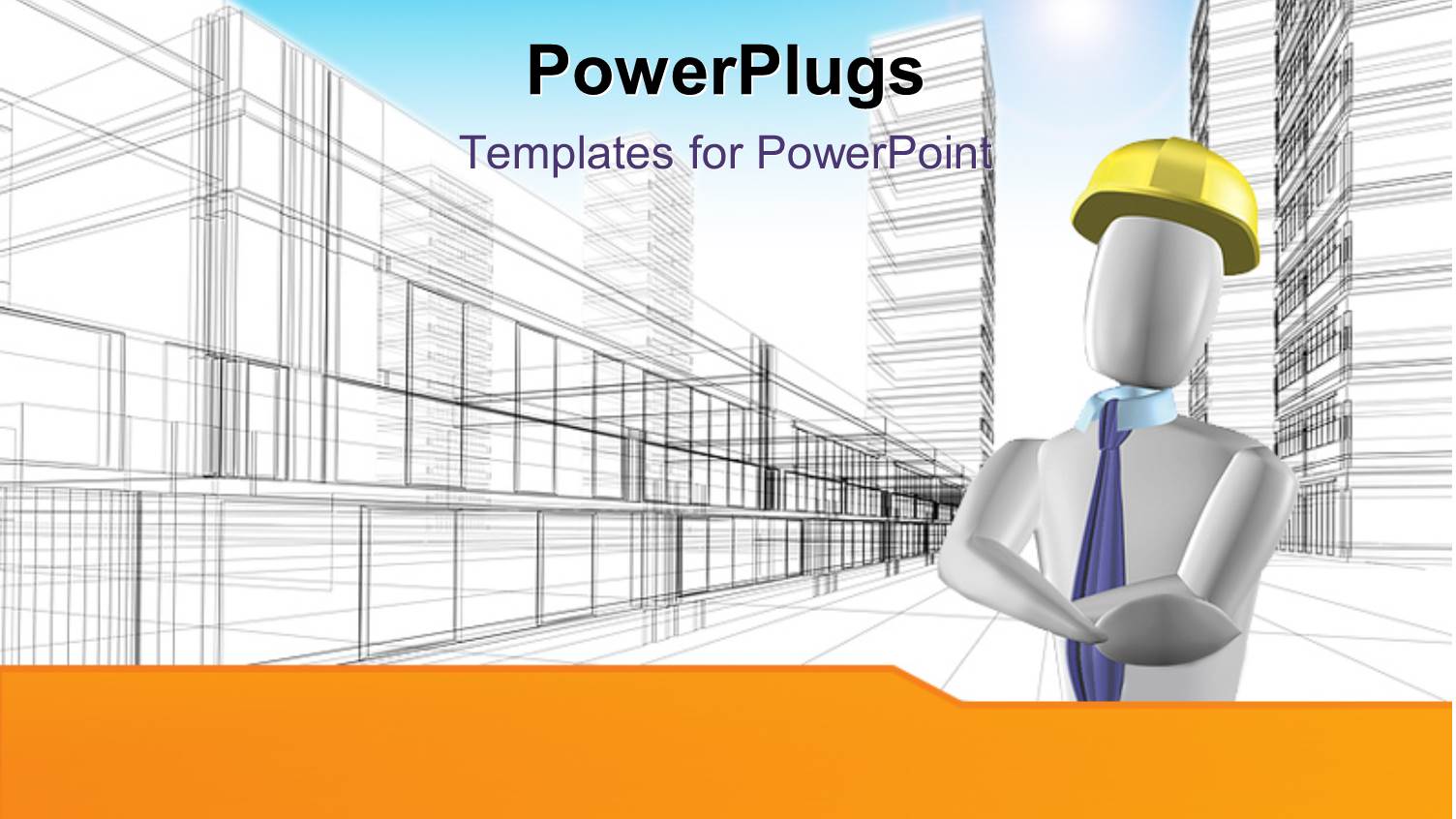 a Construction Worker with Sky Scrapers in the Background