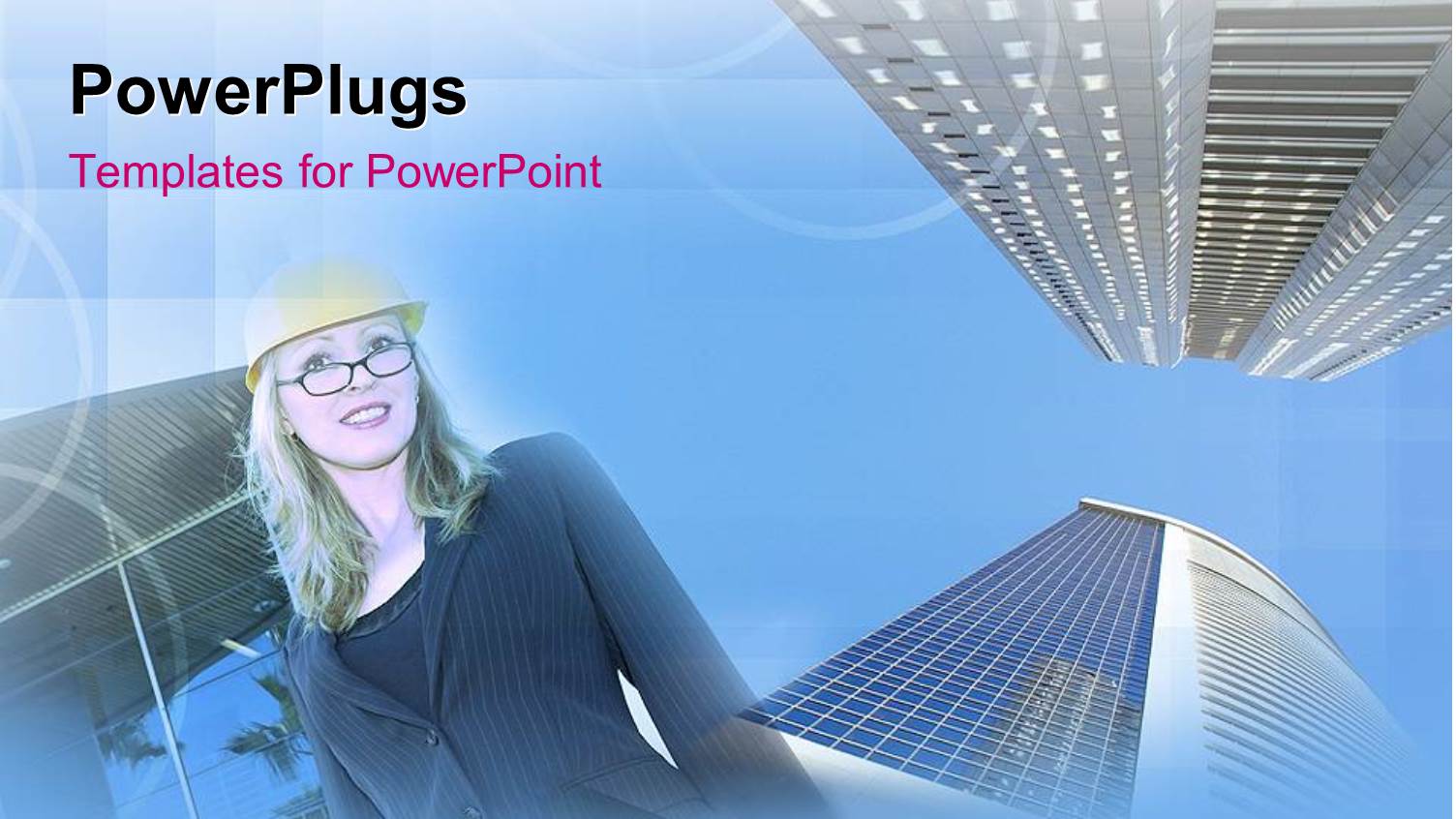 a Construction Worker with Sky Scrapers in the Background