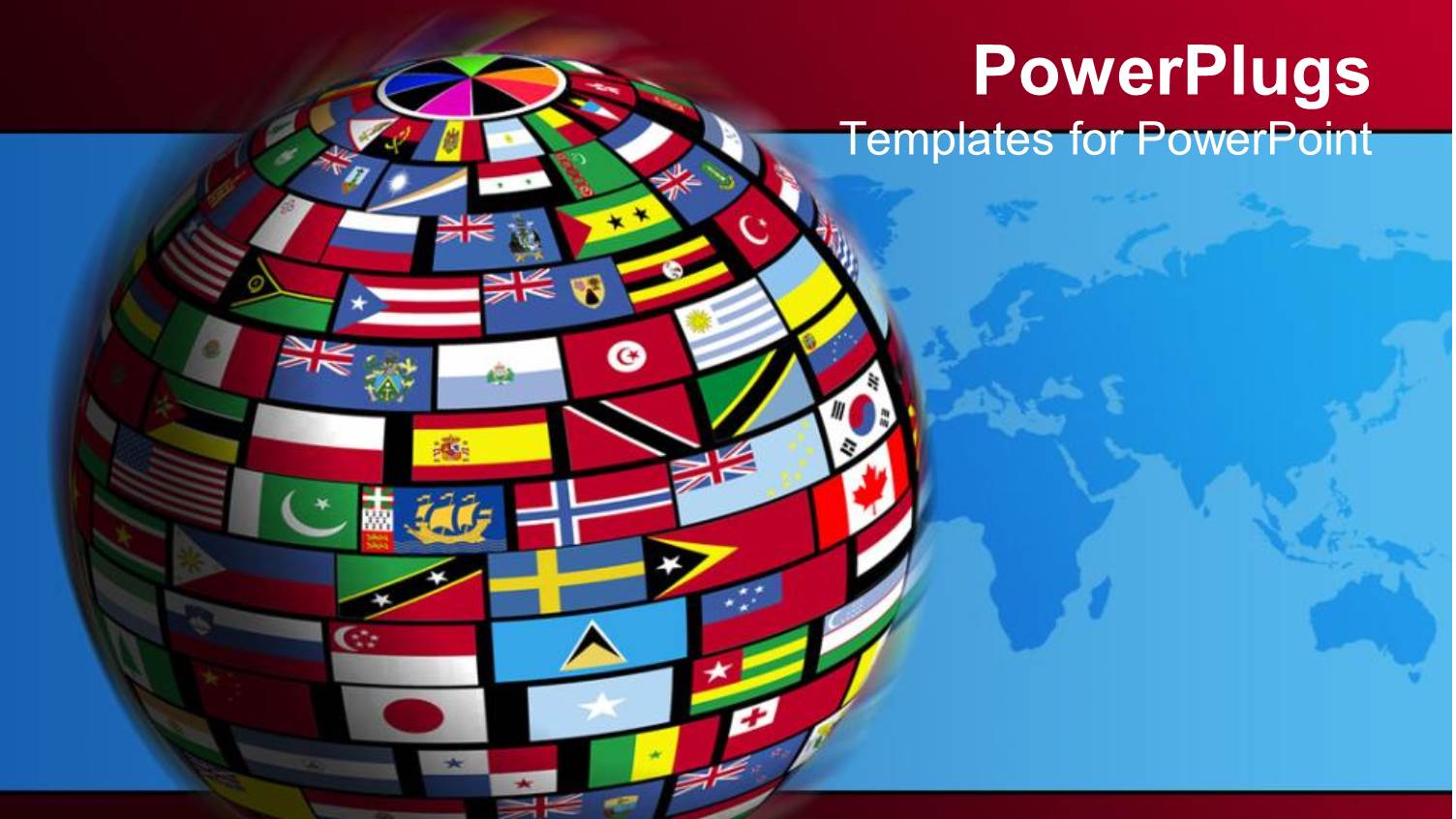 Country Flags Cover the World for all Nations to Come Together in Relations of Globalization on Red Background