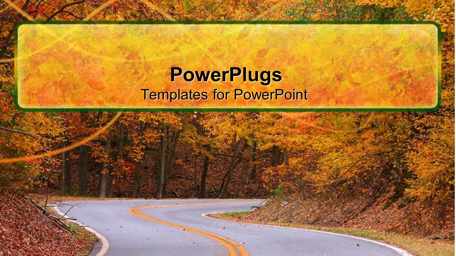 Country Road Going Through Trees in Autumn Scenery with Fallen Leaves