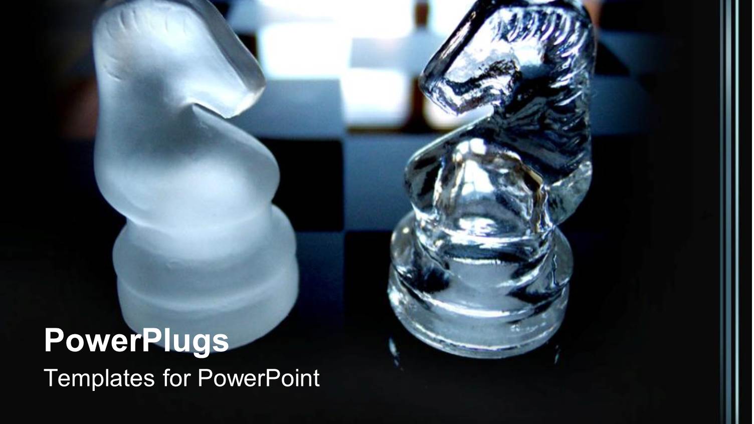 a Couple of Chess Pieces with Chess Board in the Background