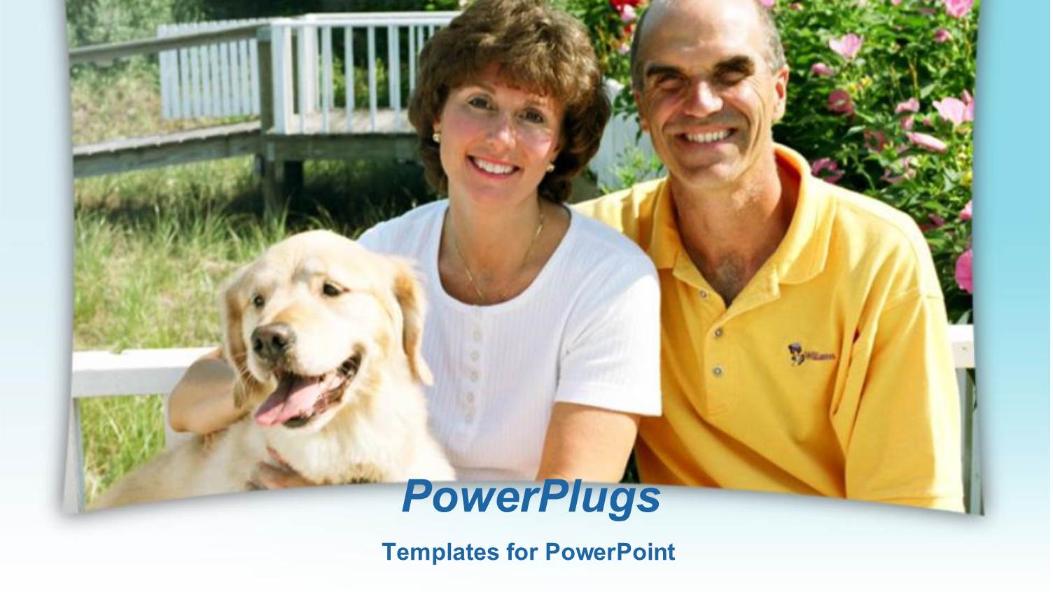 a Couple with their Dog and Greenery in the Background