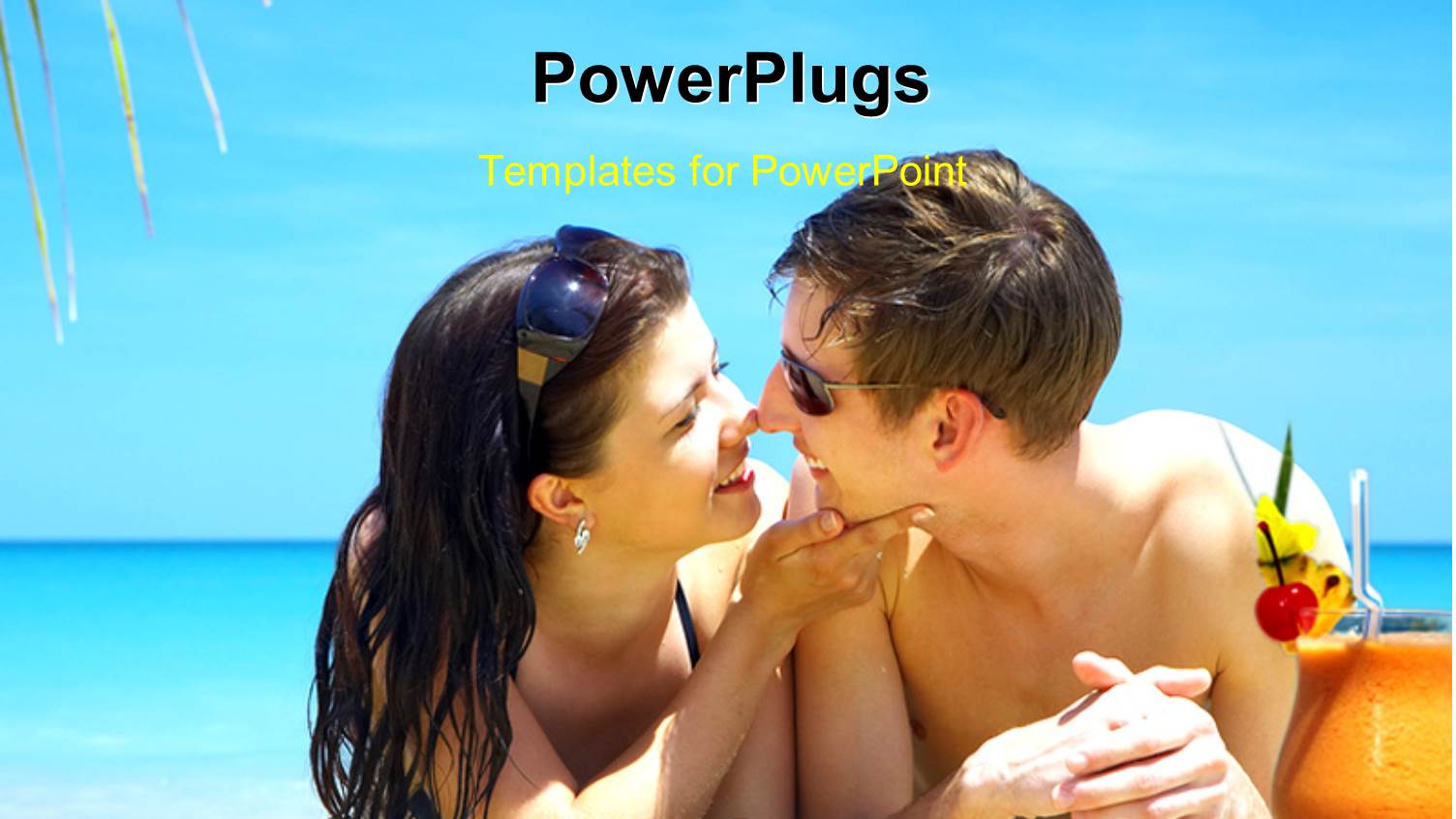 a Couple Enjoying on the Beach with Sea in the Background