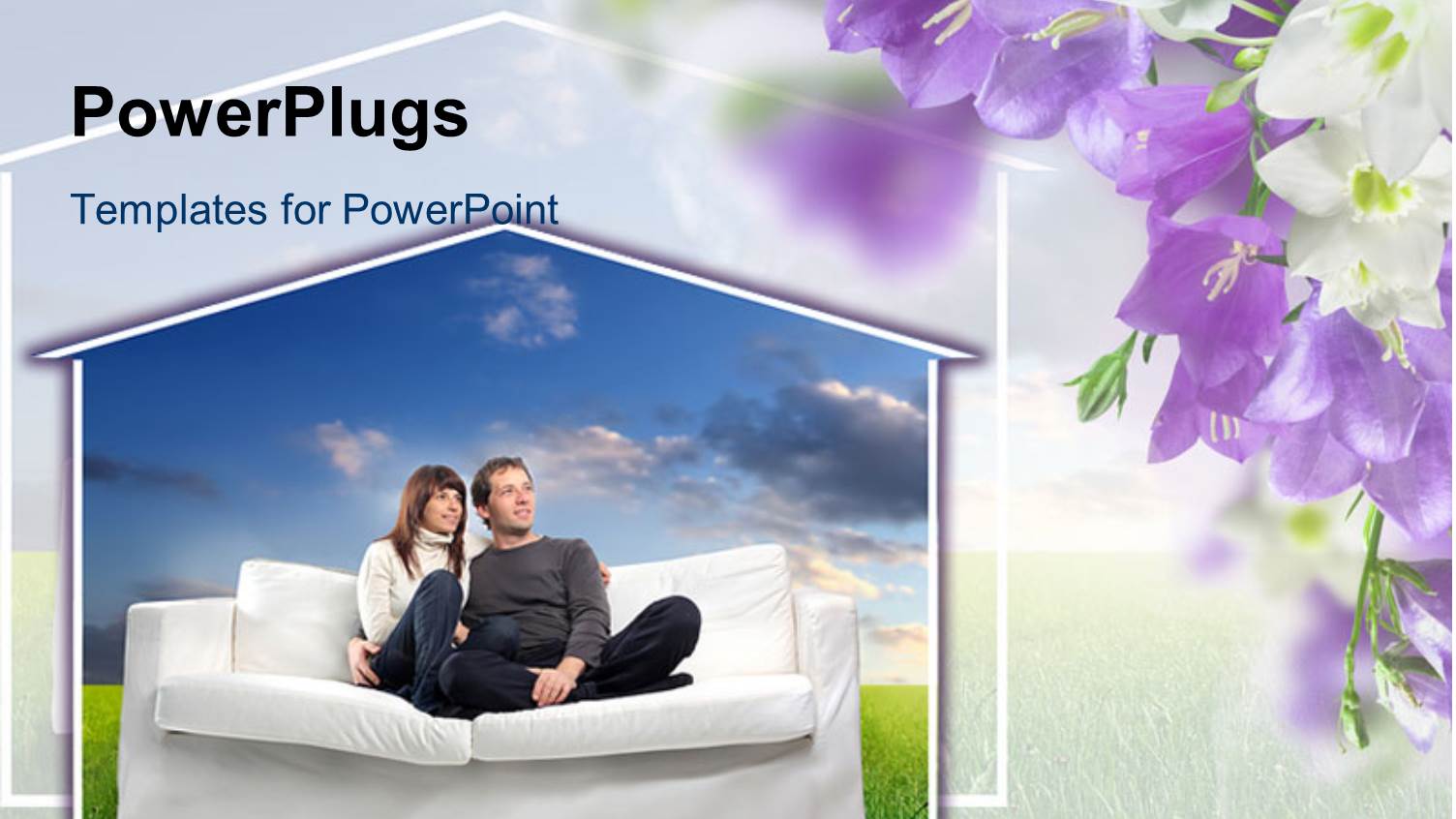 a Couple Enjoying on the Sofa with Clouds in the Background