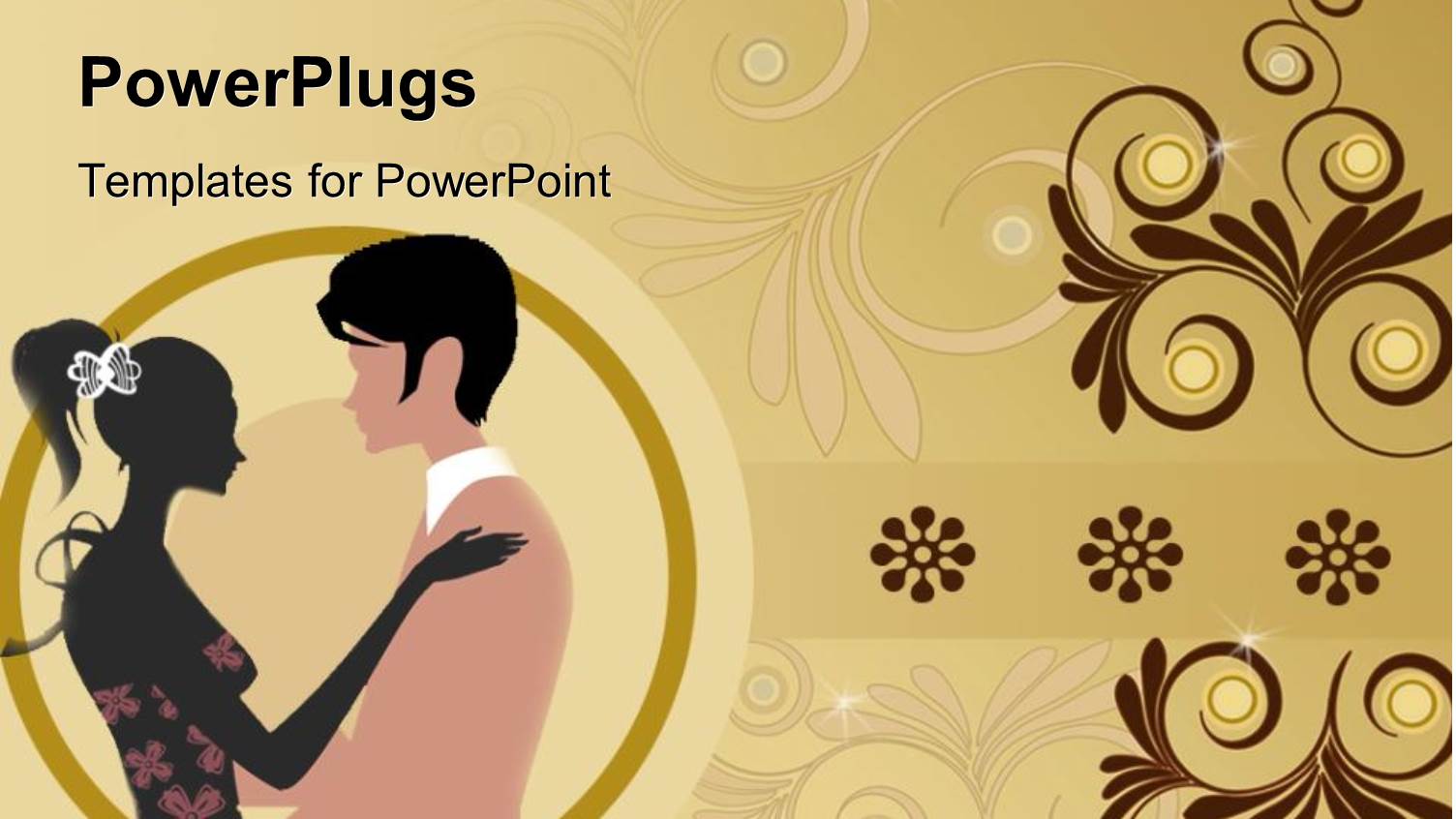 a Couple with Floral Background and Place for Text