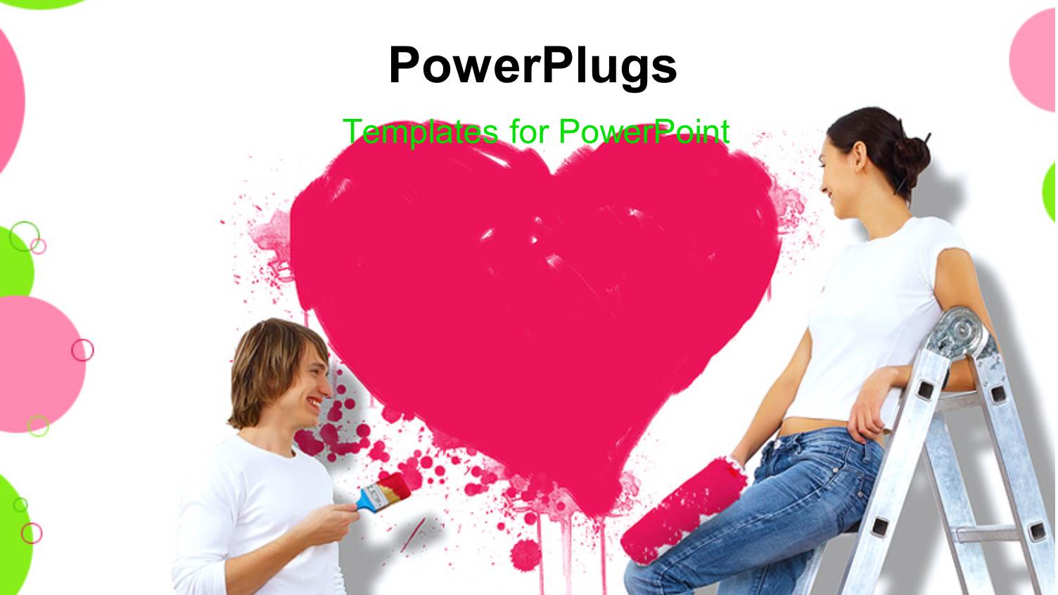 a Couple Painting their Hosue Together with a Heart in Background