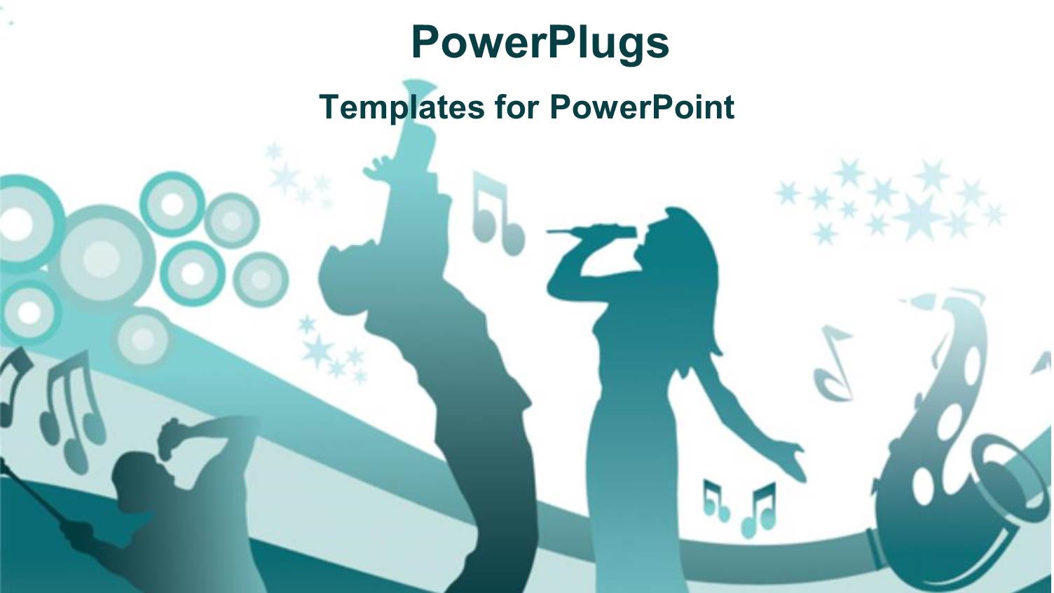 a Couple Singing Together with Music Signs in the Background