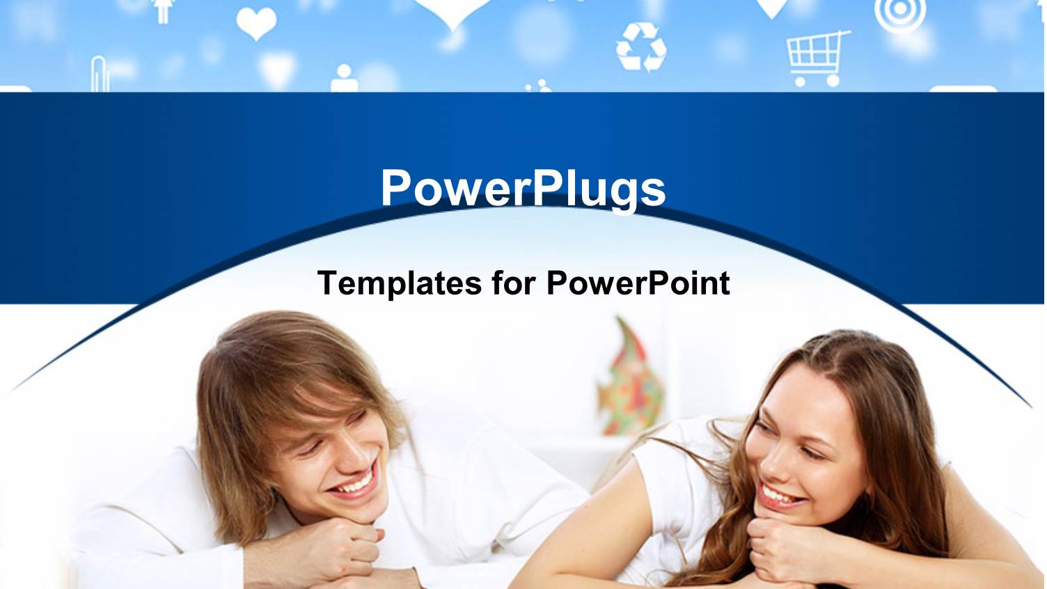 a Couple with Various Signs in the Background