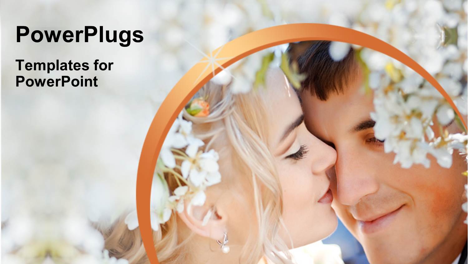 a Couple on their Wedding with Flowers in the Background