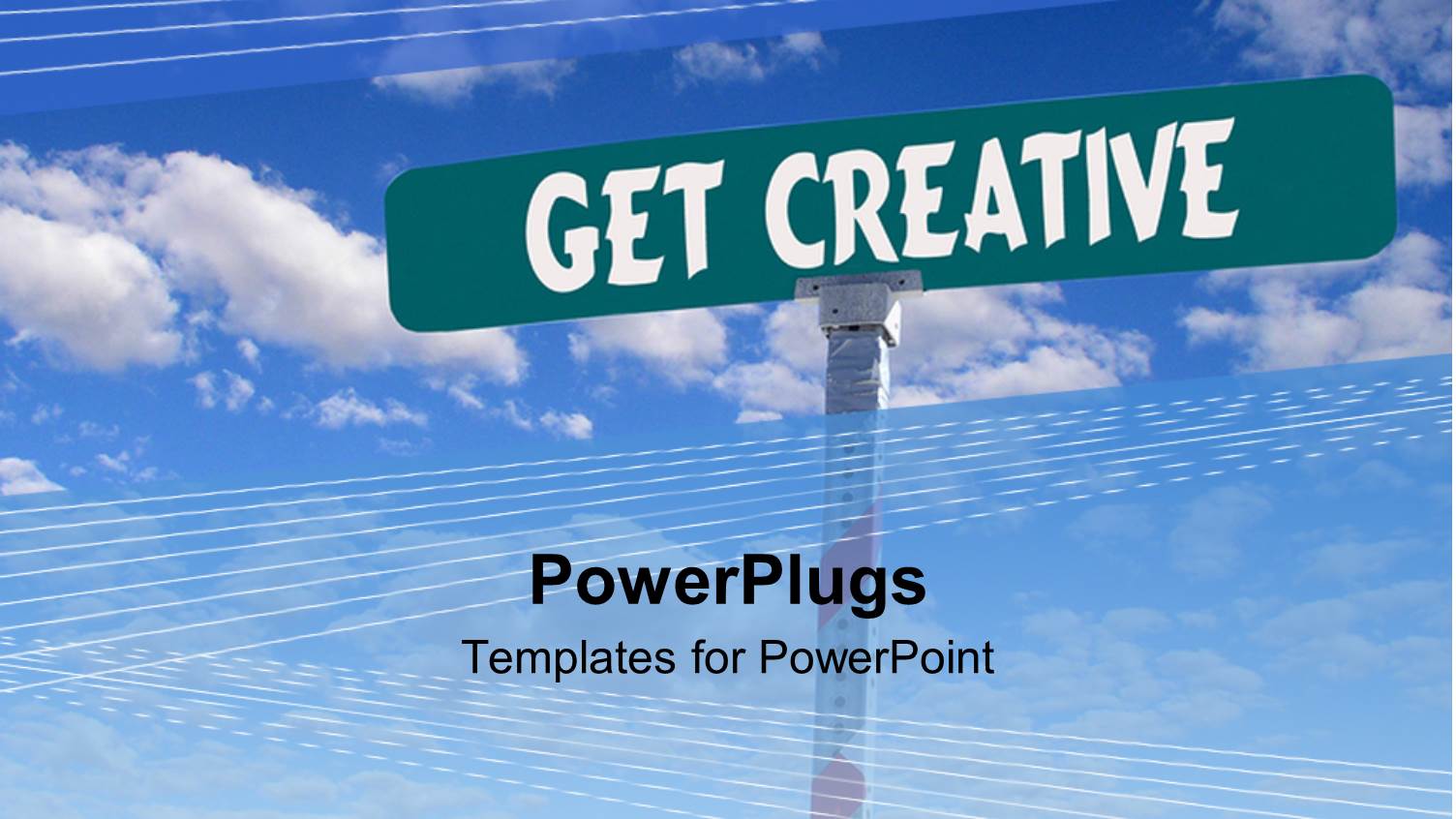 get Creative Street Sign with Blue Sky Background