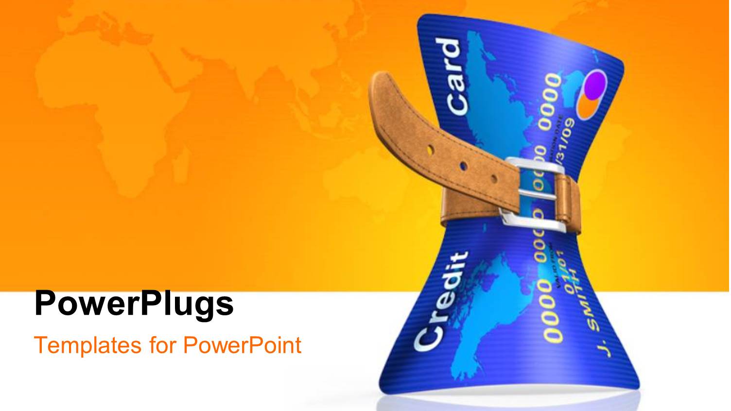 a Credit Card Being Squeezed with Yellowish Background