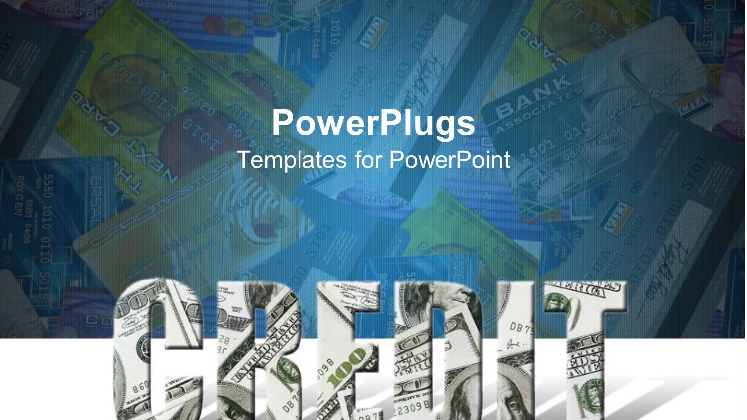 Credit Word Formed of Dollar Bills and Credit Cards on the Background