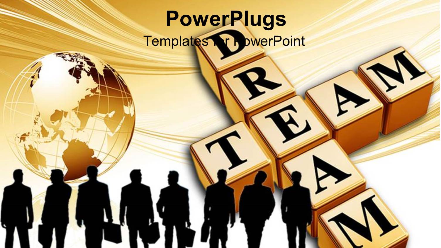 Crossword Dream Team with Group of People Carrying Briefcases and Globe