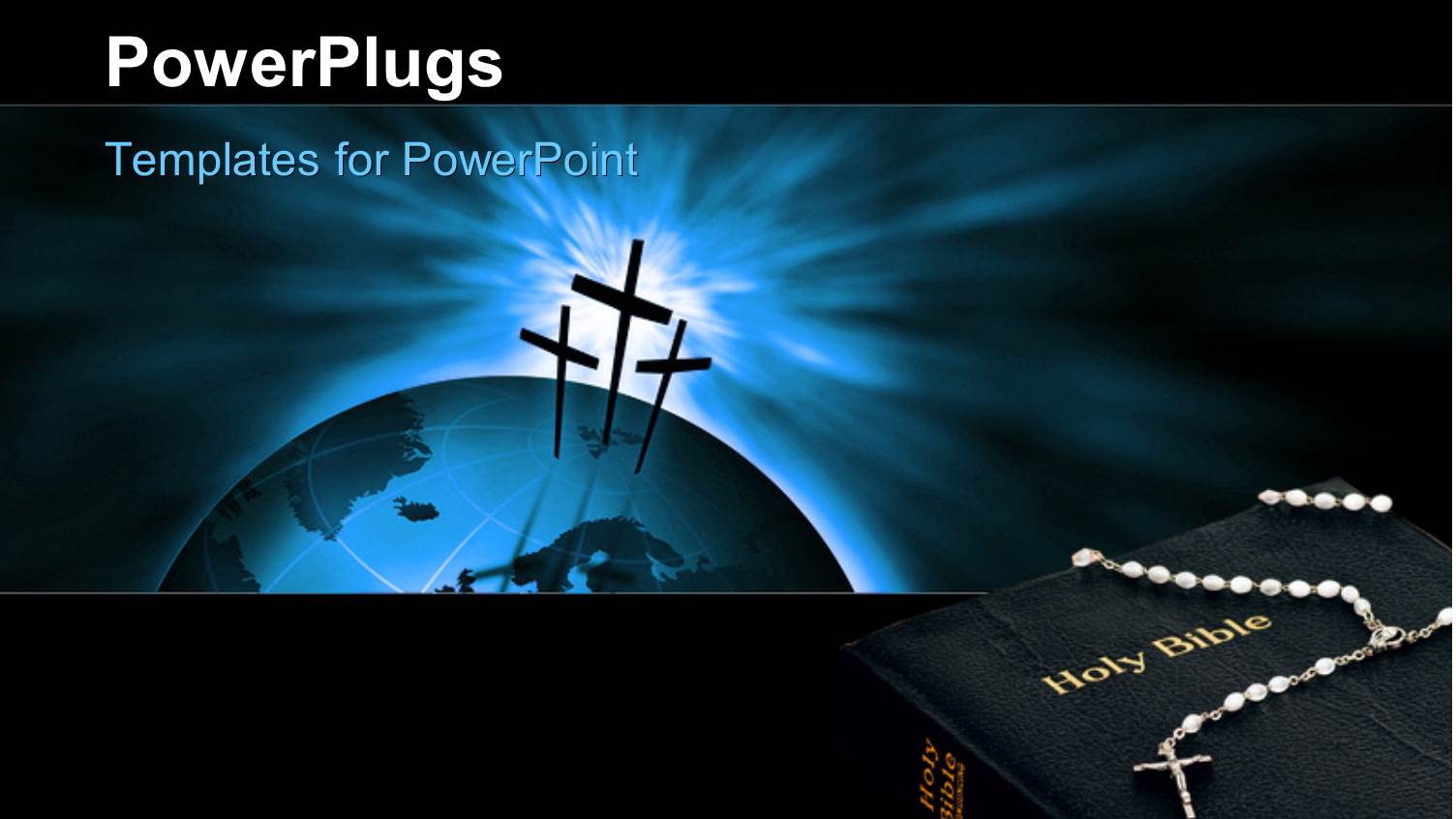 Crucifix on a 3D Globe Over a Glowing Background with a Holy Bible