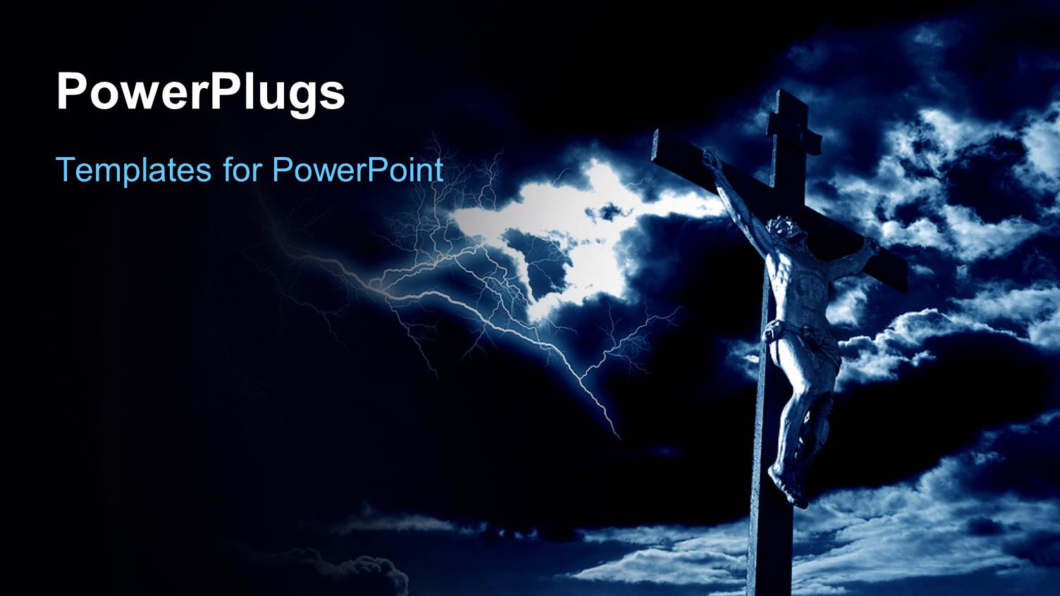 a Cross and Jesus with Clouds Int he Background