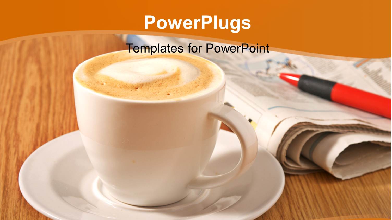 a Cup of Coffe with a Newspaper in the Background