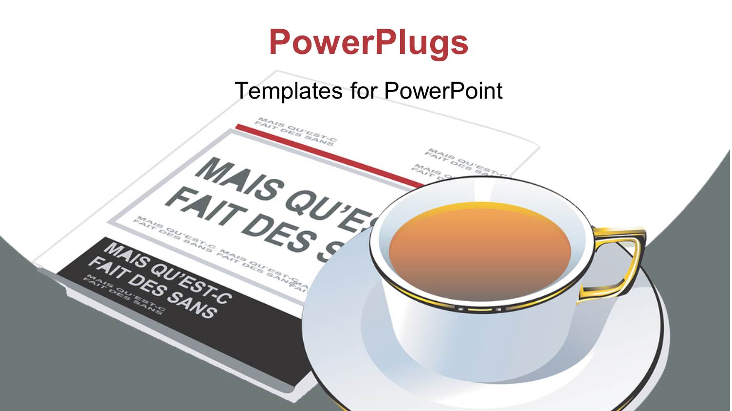 a Cup of Tea with a Newspaper in the Background