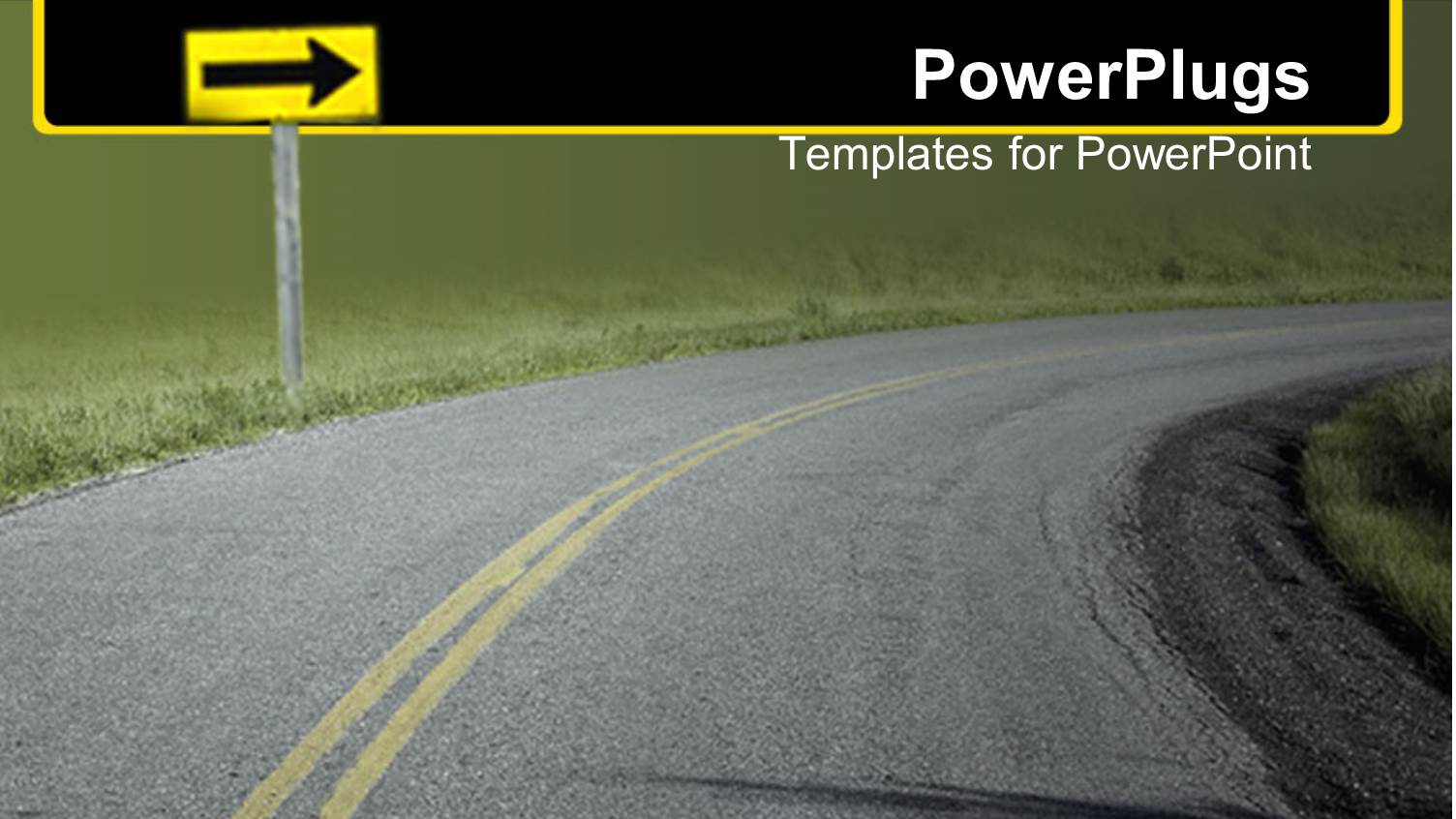 Curved High Way with a Grass Field at the Sides