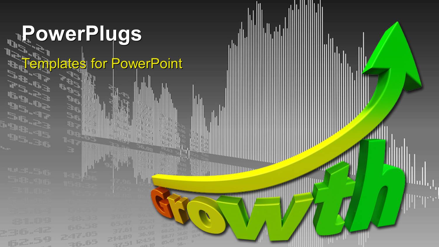 Curved Upward Pointing Yellow Green Arrow Above Word Growth