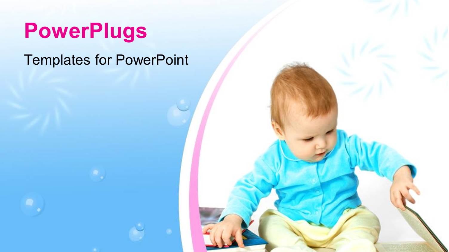 Cute Baby Boy Sitting in the Middle of Books