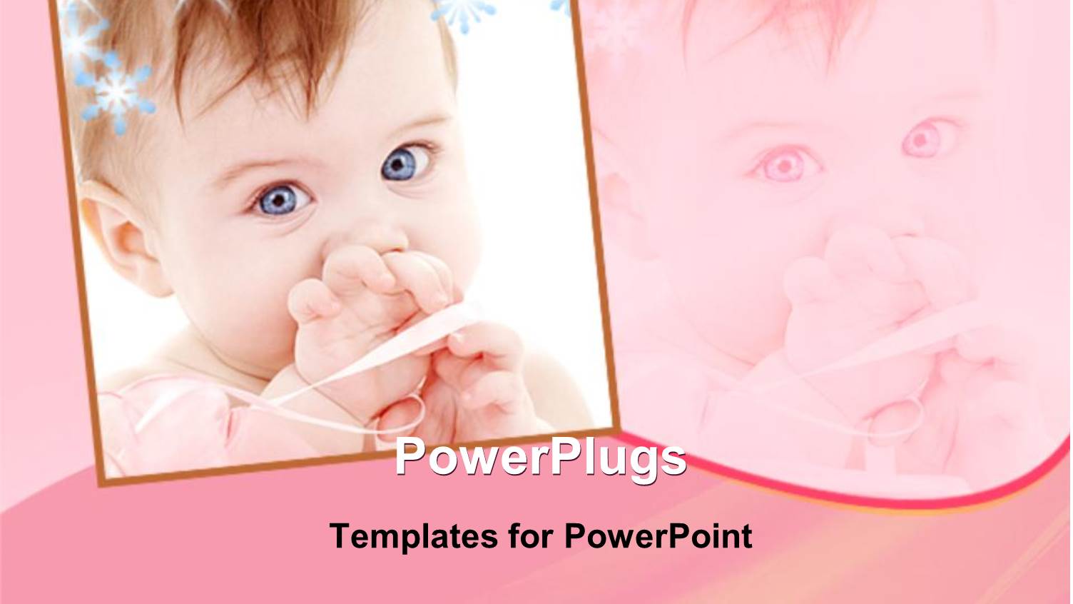 Cute Baby Picture with Blue Eyes on Pink Background