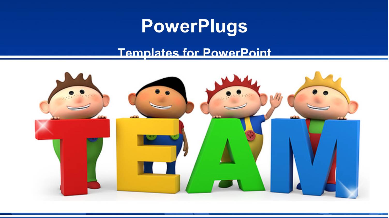 Cute little 3D Cartoon Boys with TEAM Letters