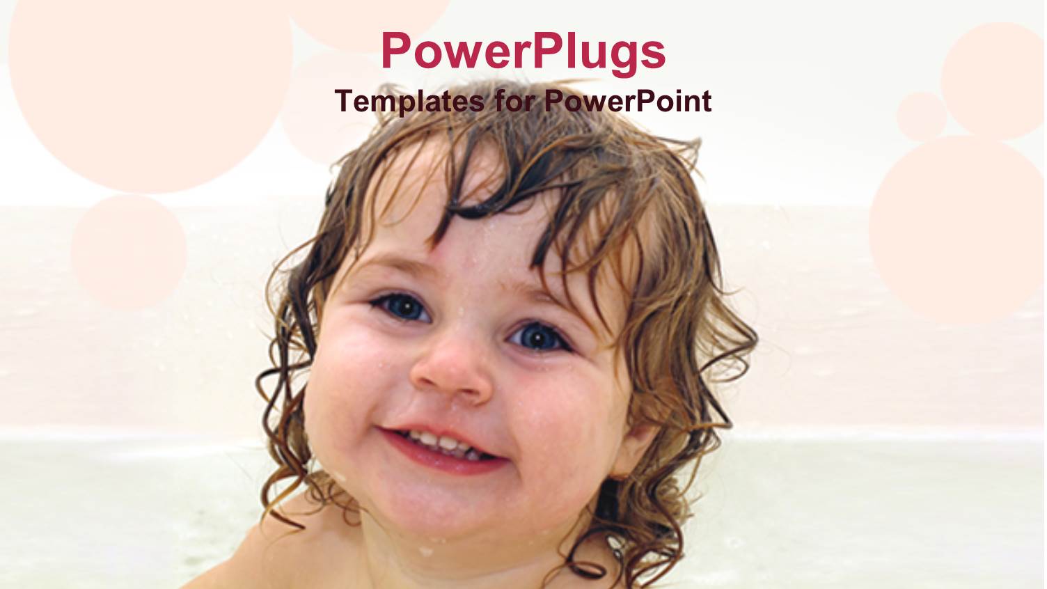 Cute little Baby Smiling Happily in a Shower on a White Background