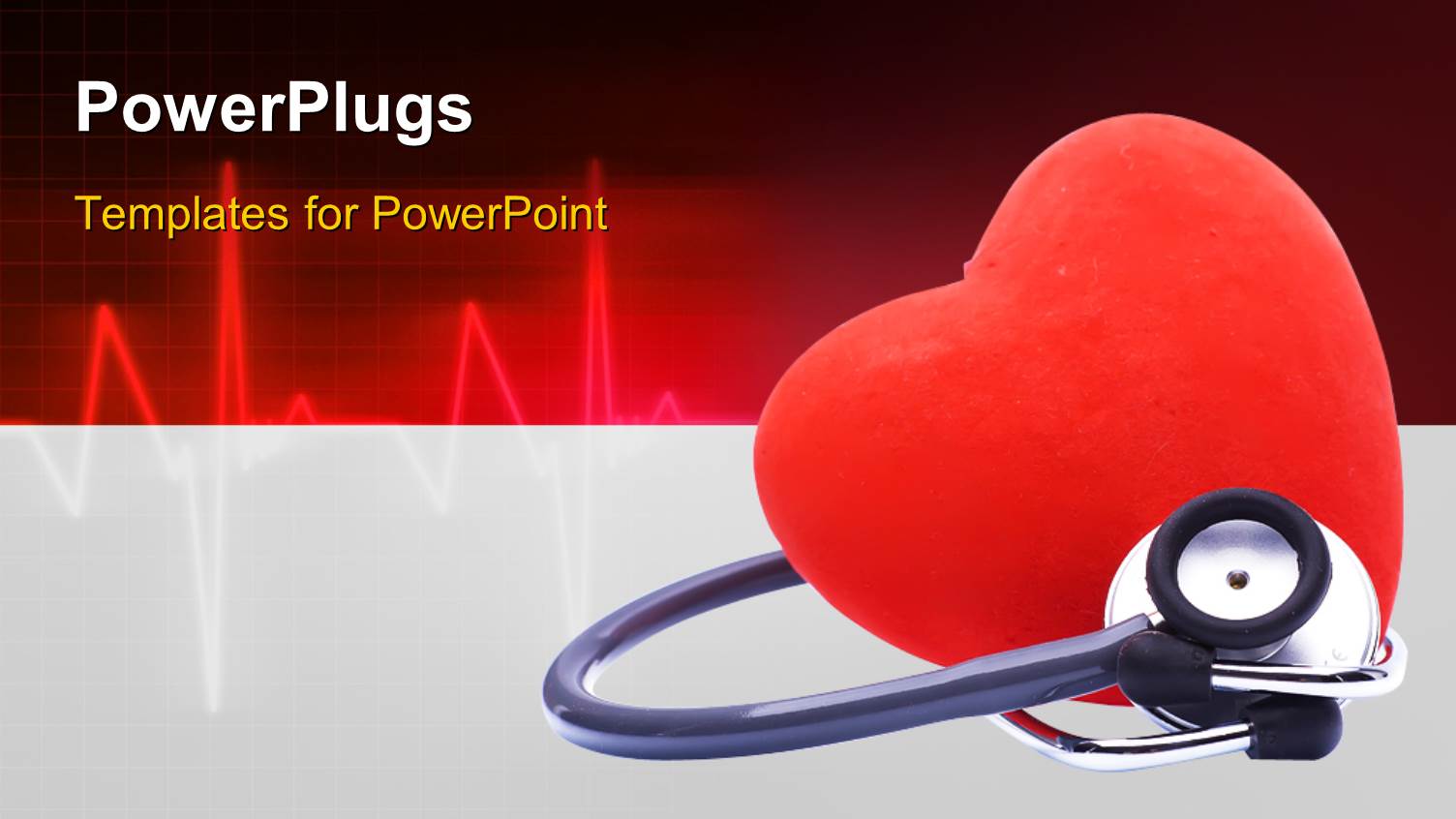 Cute Red Heart with a Stethoscope Medical Background