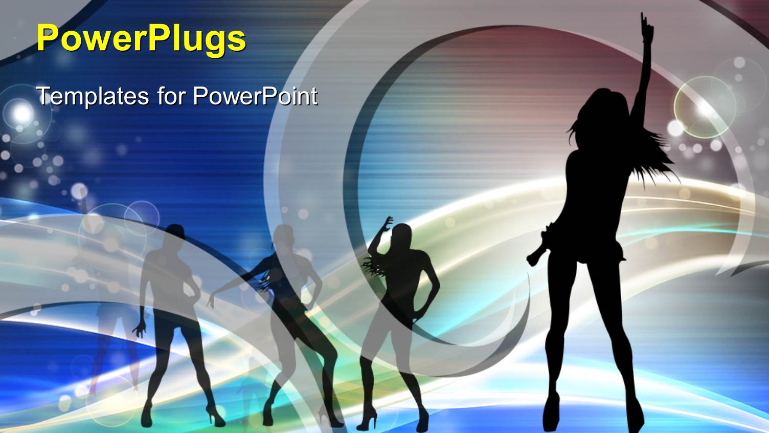 a Silhouette of Four Men and Women Dancing Over a Music Theme