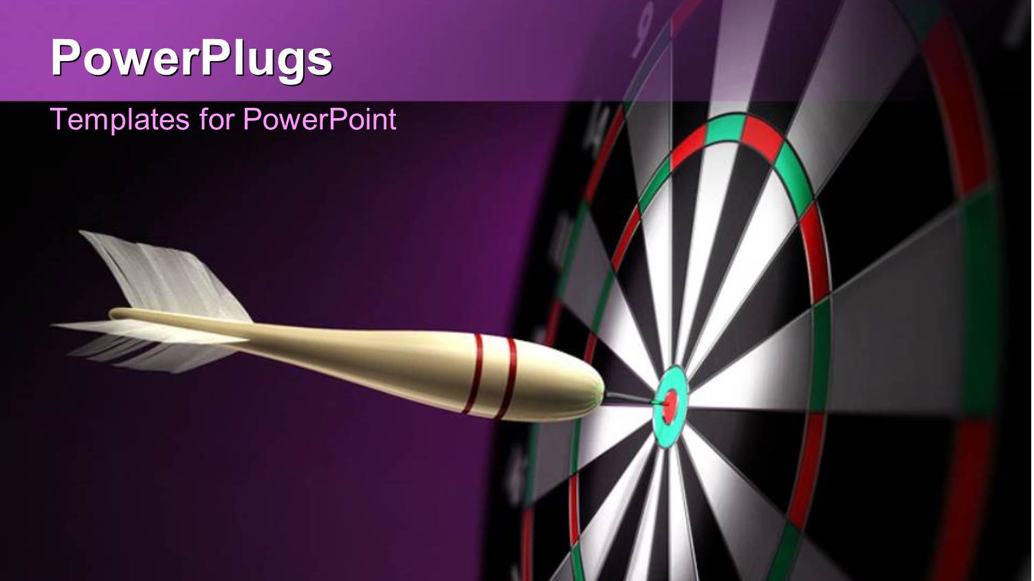 a Dart Hitting at the Center of the Dartboard and Purple Background